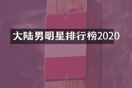 大陆男明星排行榜2020
