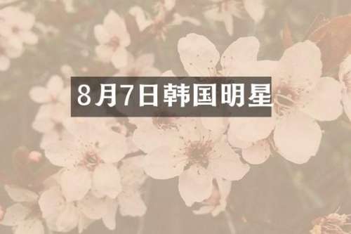 8月7日韩国明星