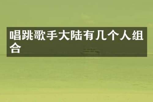 唱跳歌手大陆有几个人组合