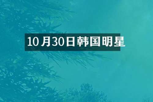10月30日韩国明星