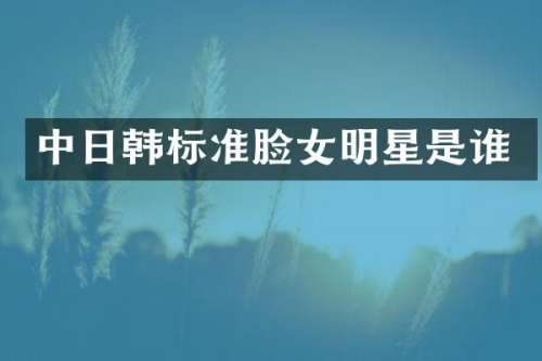 中日韩标准脸女明星是谁