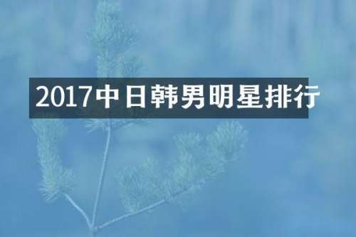 2017中日韩男明星排行
