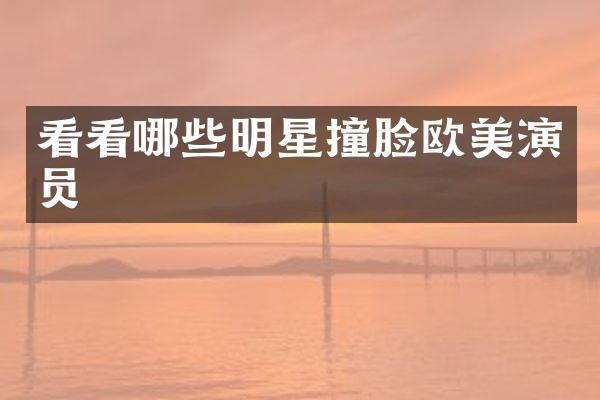 看看哪些明星撞脸欧美演员
