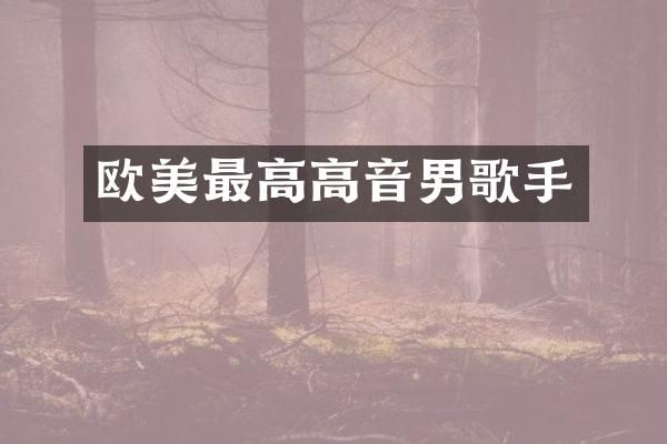 欧美最高高音男歌手