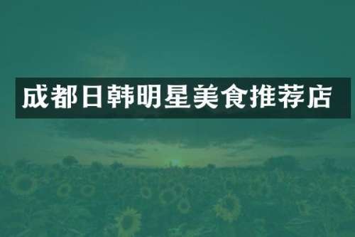 成都日韩明星美食推荐店