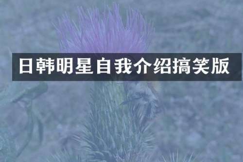 日韩明星自我介绍搞笑版