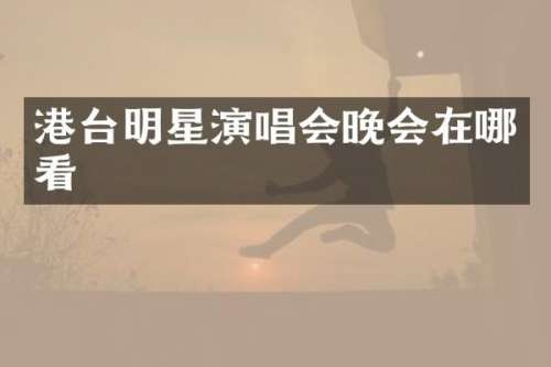港台明星演唱会晚会在哪看