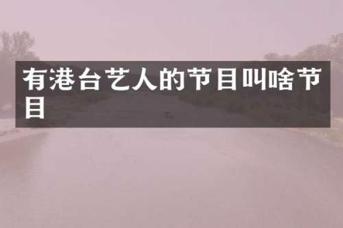 有港台艺人的节目叫啥节目