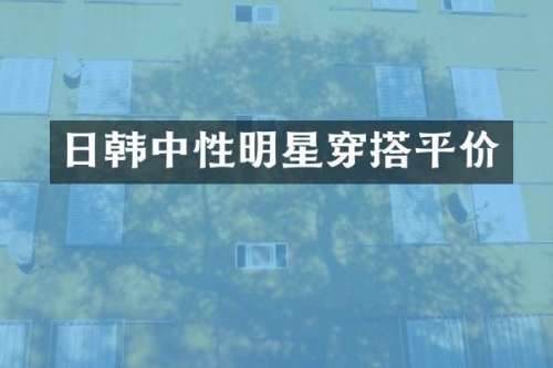 日韩中性明星穿搭平价