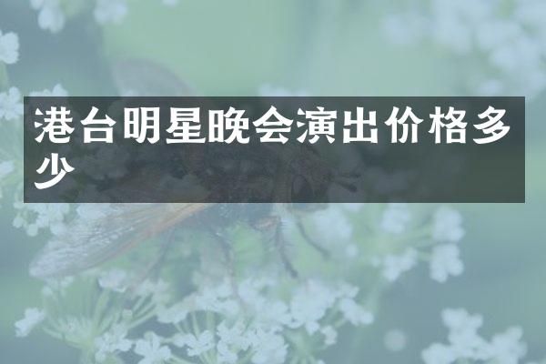 港台明星晚会演出价格多少
