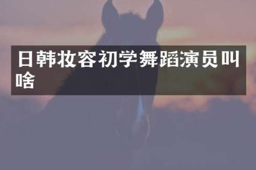 日韩妆容初学舞蹈演员叫啥