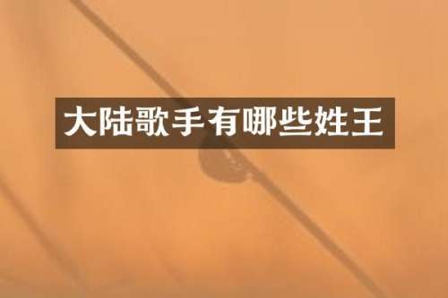 大陆歌手有哪些姓王