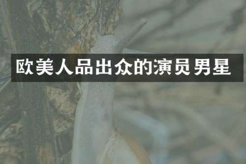 欧美人品出众的演员男星