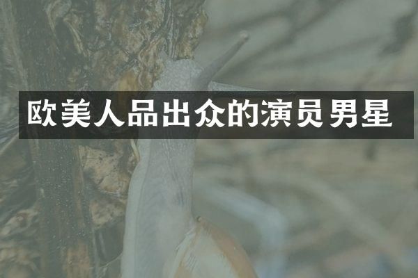 欧美人品出众的演员男星
