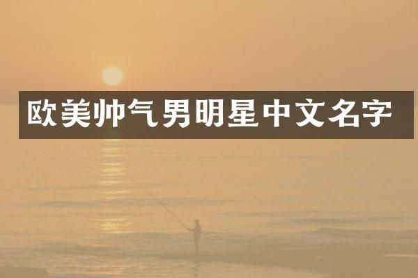 欧美帅气男明星中文名字