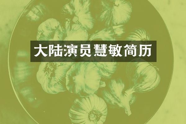 大陆演员慧敏简历