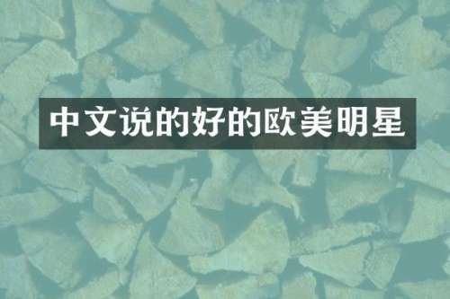中文说的好的欧美明星