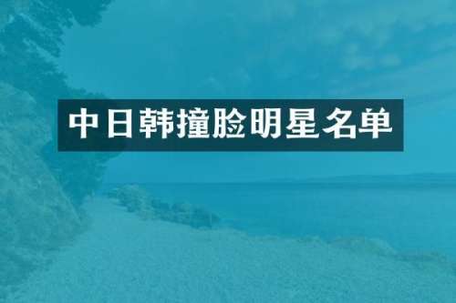 中日韩撞脸明星名单
