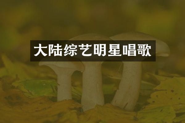 大陆综艺明星唱歌