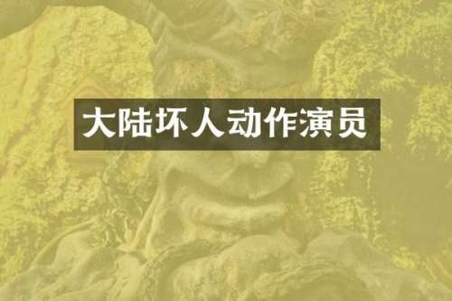 大陆坏人动作演员