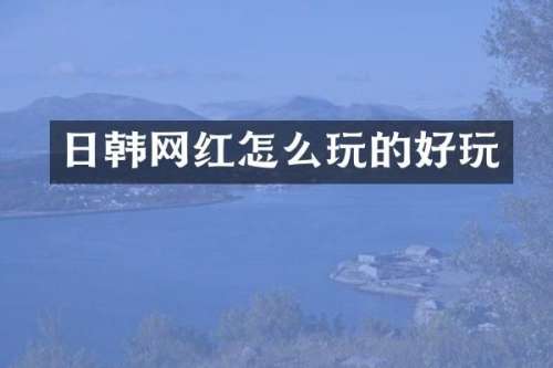 日韩网红怎么玩的好玩