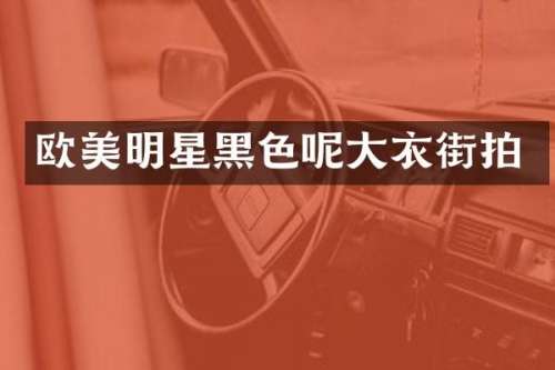 欧美明星黑色呢大衣街拍