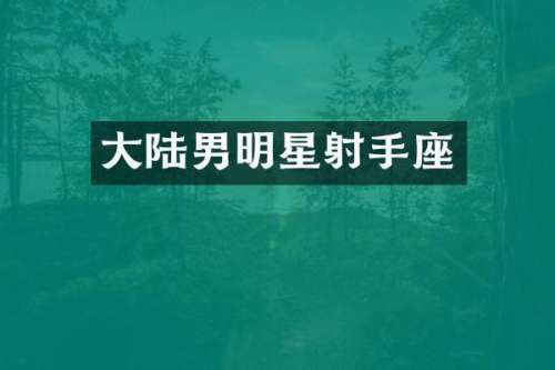 大陆男明星射手座