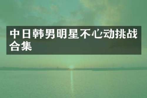 中日韩男明星不心动挑战