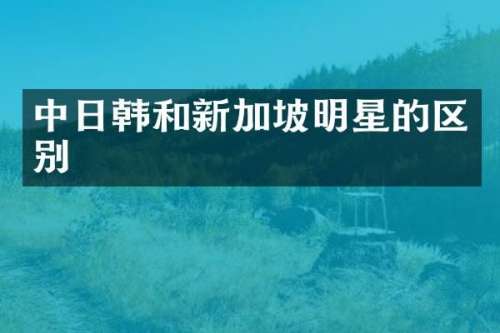 中日韩和新加坡明星的区别