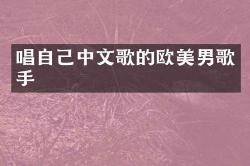唱自己中文歌的欧美男歌手
