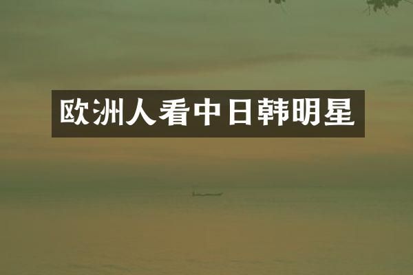 欧洲人看中日韩明星