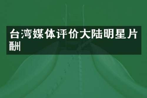 台湾媒体评价大陆明星片酬