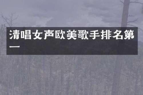 清唱女声欧美歌手排名第一