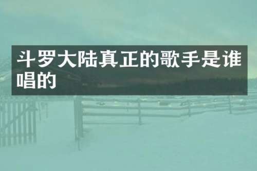 斗罗大陆真正的歌手是谁唱的