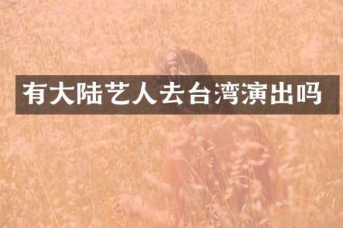 有大陆艺人去台湾演出吗