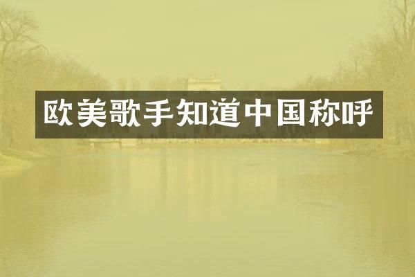 欧美歌手知道中国称呼