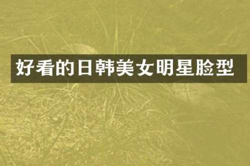 好看的日韩明星脸型