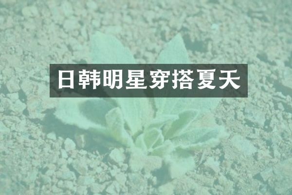 日韩明星穿搭夏天