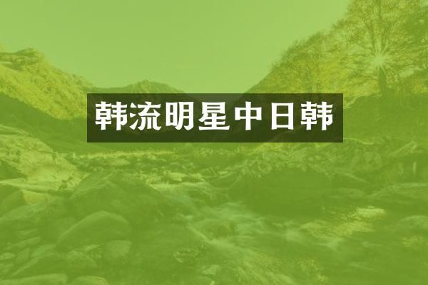 韩流明星中日韩