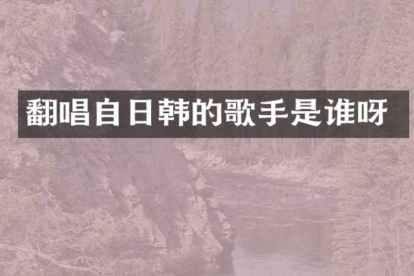 翻唱自日韩的歌手是谁呀