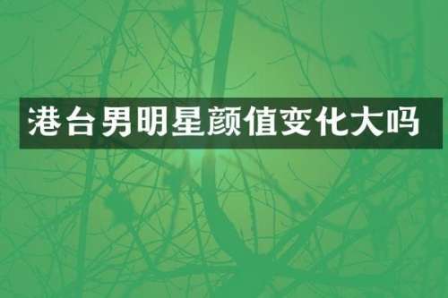 港台男明星颜值变化大吗