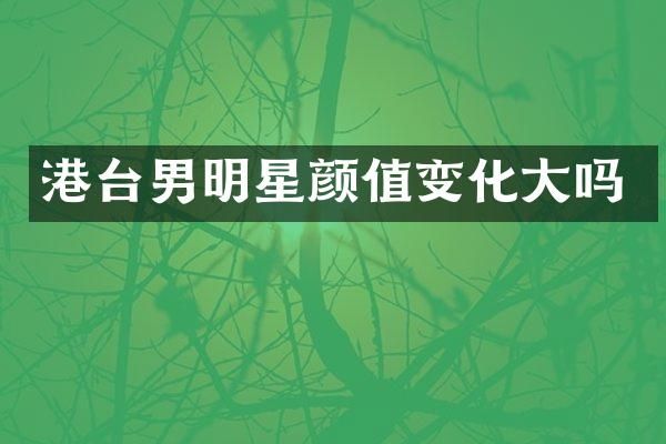 港台男明星颜值变化大吗