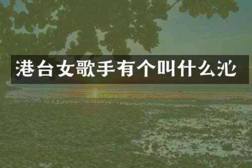 港台女歌手有个叫什么沁