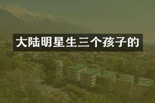 大陆明星生三个孩子的