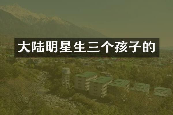 大陆明星生三个孩子的