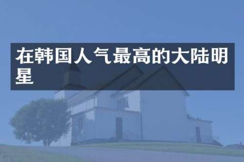在韩国人气最高的大陆明星