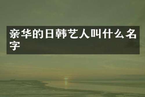 亲华的日韩艺人叫什么名字