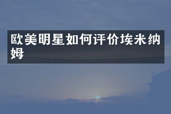 欧美明星如何评价埃米纳姆