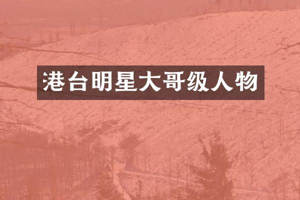 港台明星大哥级人物