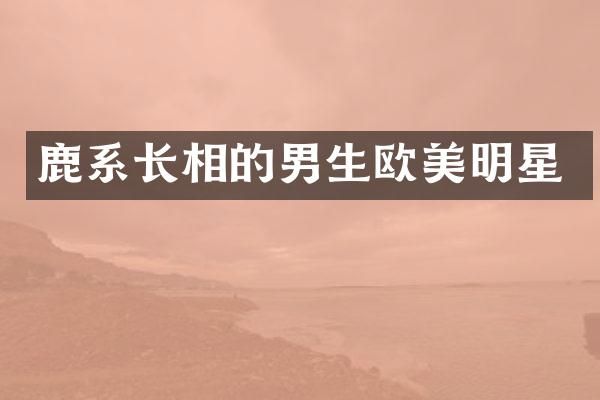 鹿系长相的男生欧美明星